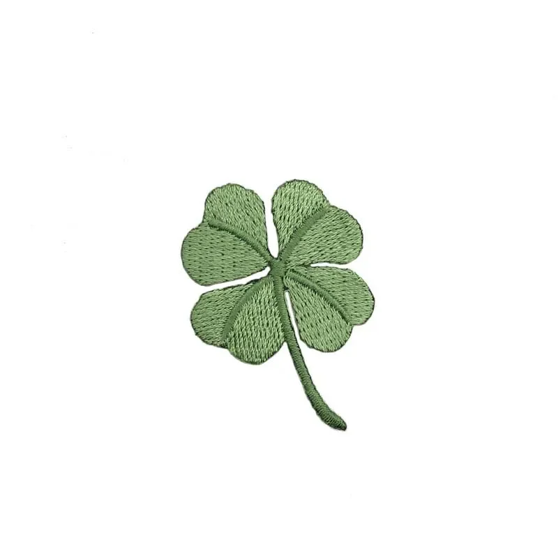 5 шт./Аппликация с зелеными листьями из ткани вышивка цветком клевера на удачу