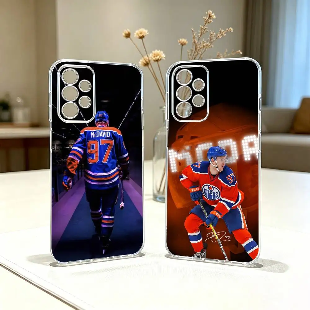 Фото Прозрачный чехол для телефона Samsung S25, S24, S21, S22, S23, S30, Ultra, S20, Plus, Fe с изображением Коннора Макдэвида (хоккей) №1
