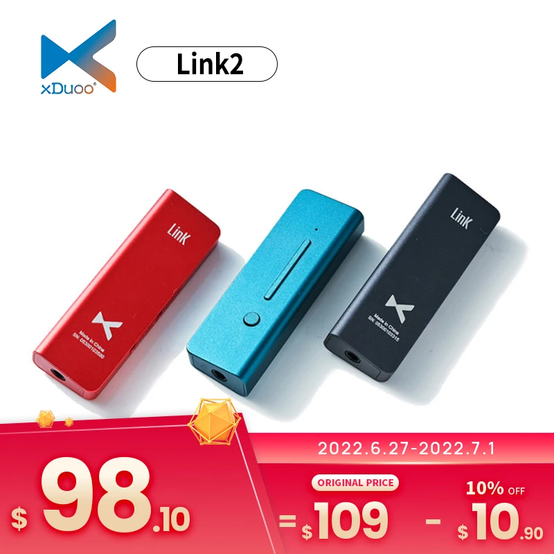 

XDUOO Link2 ESS8118EC DSD256 HD HIFI Portable Decoding Headphone Amplifier LINK 2 Type C DAC Bass Boost with 150mW Amplifier