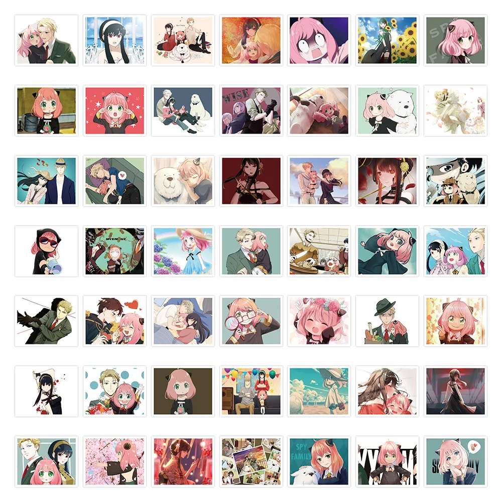 

52PCS Spy x family Stickers Anime Stickers for Laptop Fridge Phone Skateboard Suitcase Luggage Pad Waterproof Decals Gifts
