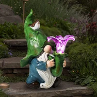 outdoor solar garden resin ornaments dwarf crafts cartoon micro gnome statue decoration figurine dwarf landscape ornaments