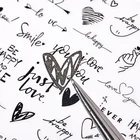 3D наклейки для ногтей, черное сердце, любовь, самоклеящиеся слайдеры, буквы, украшения для дизайна ногтей, наклейки на День святого Валентина, аксессуары для маникюра