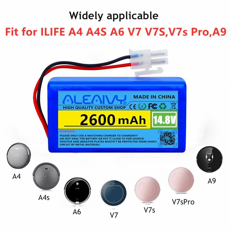 

Аккумулятор 14,8 в 2600 мАч для ILIFE Li-lion для A4s, A7, V7s Plus, V55 Pro, W400, A9s, стандартные аккумуляторы 14,4 В для робота-пылесоса