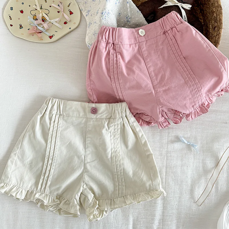 Летние шорты для девочек новинка 2024 детские корейские версии универсальные