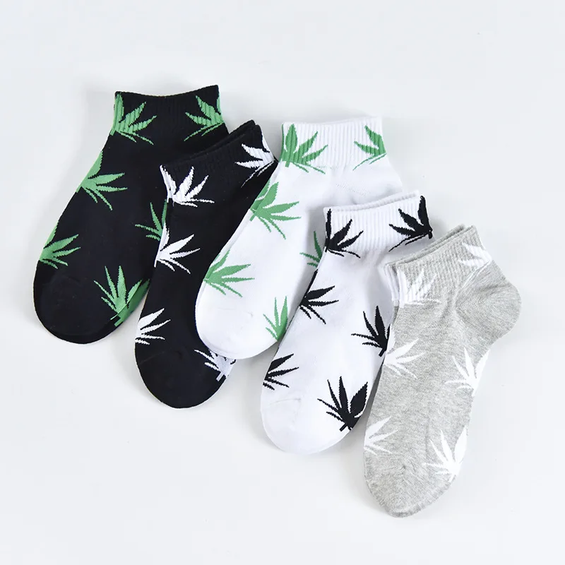 

1 Paar Heren Fashion Business Sokjes Unisex Weed Hennep Katoenen Sokken Street Fashion Skateboard Paar Harajuku Trend Sokken