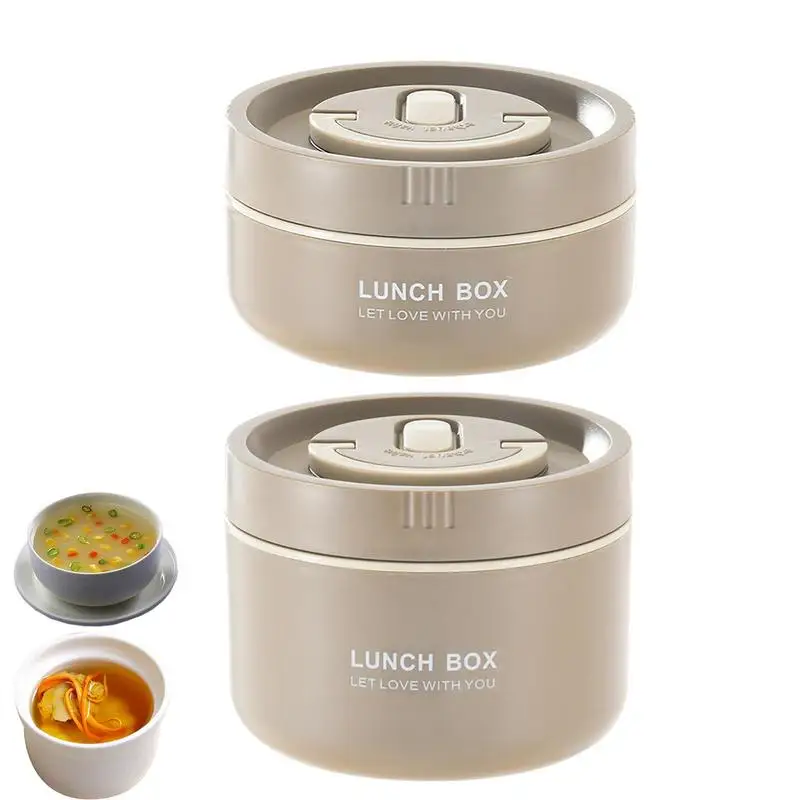 

Round Insulated Lunch Box Portable Round Student Thermal Boxes Microwave Safe Food Containers