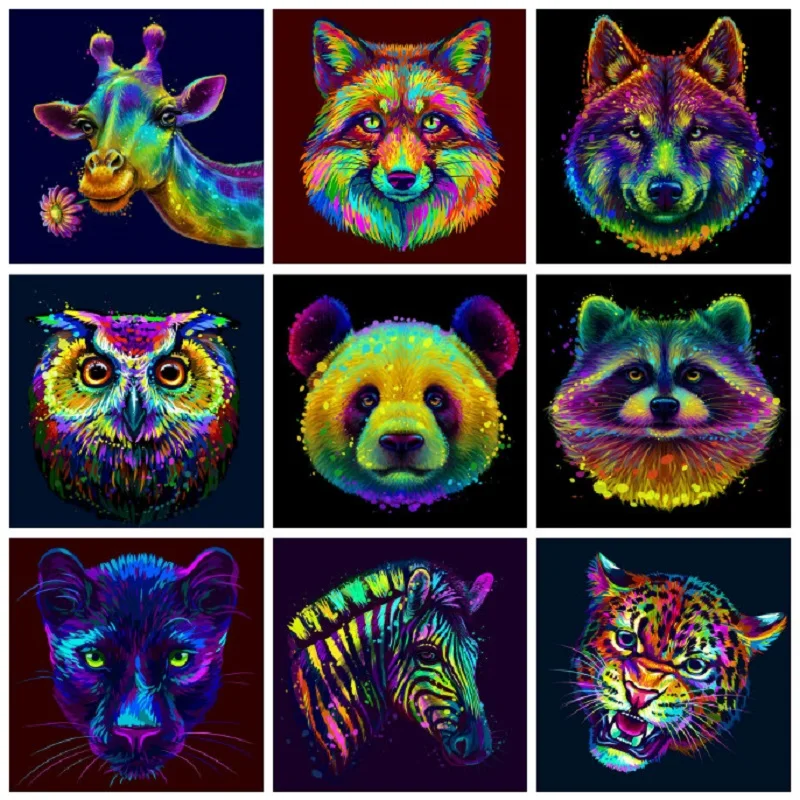 Алмазная 5D Вышивка сделай сам животное панда лиса тигр искусство алмазная