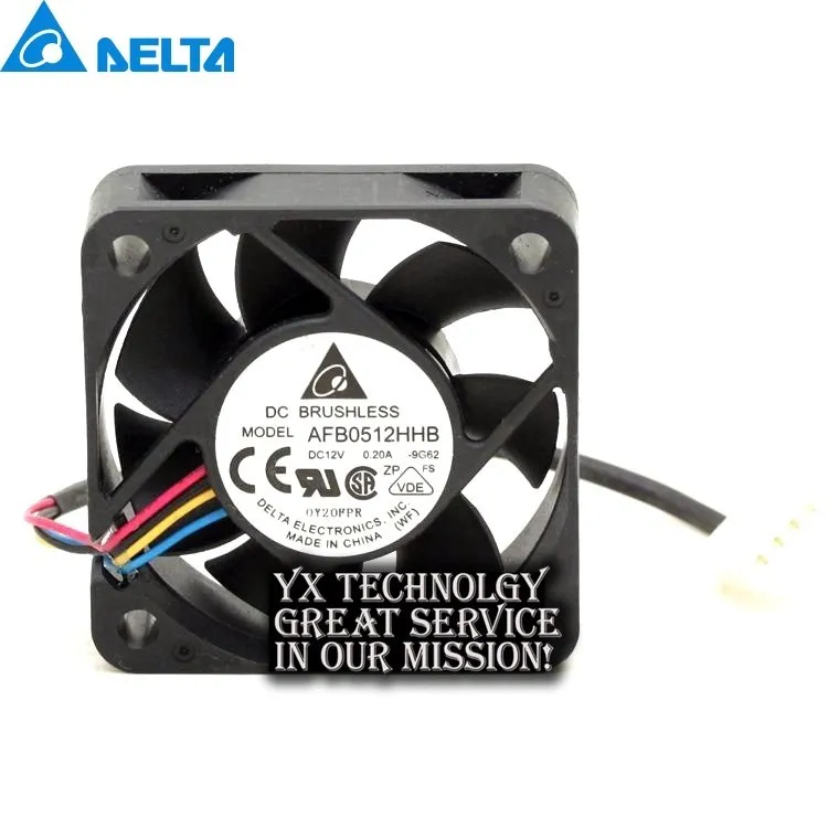 Новинка 5015, AFB0512HHB 50 мм, 12 В, а, двухшариковый, четырехпроводной, ШИМ, серверный охлаждающий вентилятор для Delta 50*50*15 мм