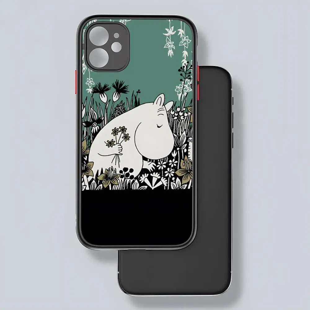 Anime M-Moomin-Hippo Phone Case Matte Transparent For 16 15 IPhone 12 11 13 Pro Max X XR 8 Plus Back Cover