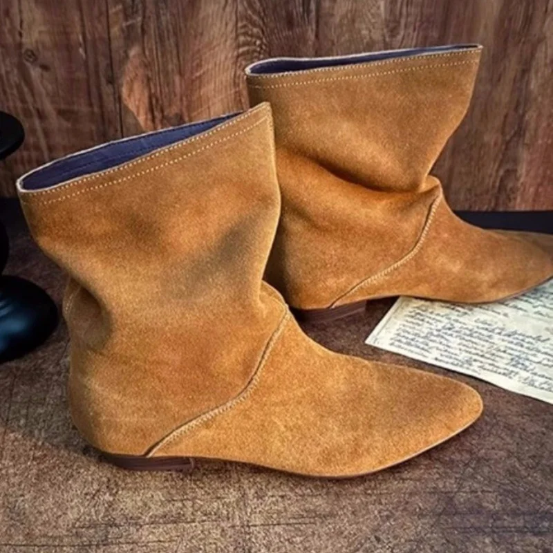 Замшевые женские ботильоны зимняя трендовая женская обувь новая модная