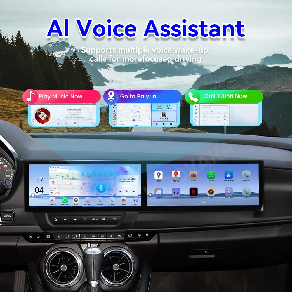 Фото Автомобильное радио Android для Chevrolet Camaro 2016-2025, двойной экран, GPS-навигация, Carplay 24,6 дюйма, развлекательный мультимедийный плеер №3