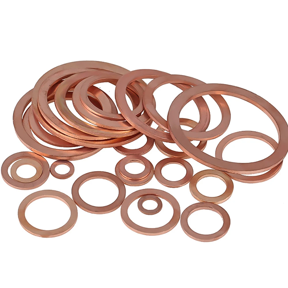 

Copper Washer For Oil Sump Plug Sealing Solid Washer Flat Seal Gasket Ring M3 M4 M5 M6 M8 M10 M12 M14 M16 M18 M20 M22 M24-M60
