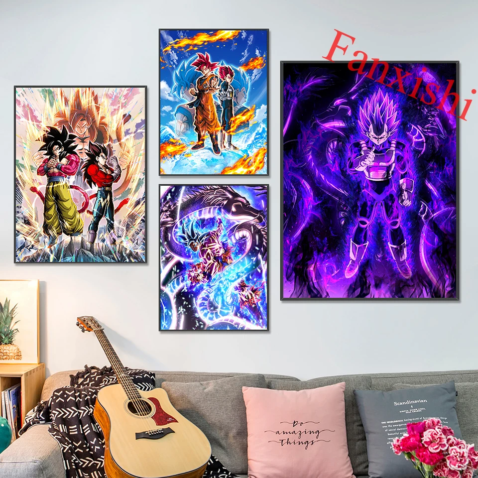

Goku Vegeta Dragon ball Anime Poster Abstract Wall Art Canvas Painting Hd Print Modular Pictures For Living Room Home Decor Gift