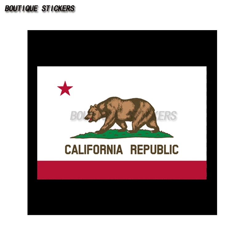Калифорнийский флаг, автомобильная наклейка, высеченный флаг медведя, флаг Республики, наклейка, водонепроницаемый ПВХ, автомобильное окно, бампер, стену, ноутбук, компьютер, телефон