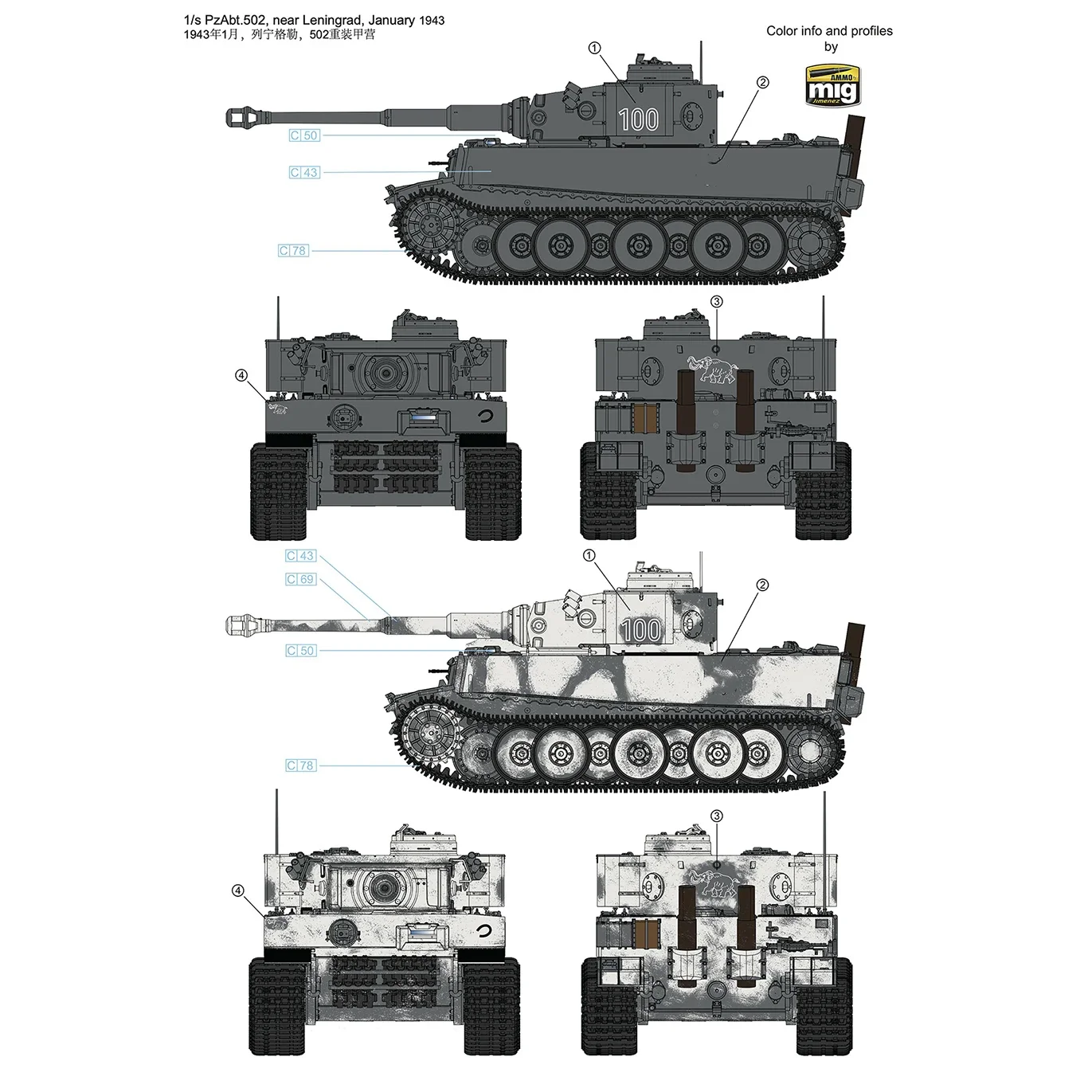 Модель Ryefield сборный набор резервуаров RM-5075 Tiger I начальное производство 100 #