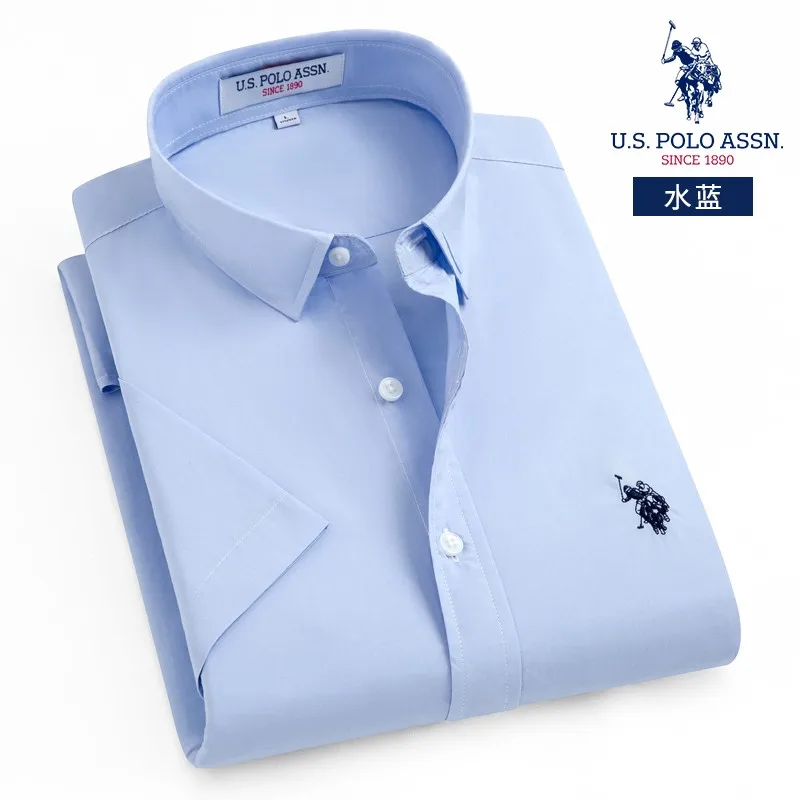 Мужская хлопковая рубашка поло с коротким рукавом вышивкой |