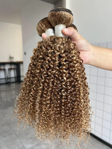 Кудрявые пряди волос Maxine, коричнево-светлые, малазийские