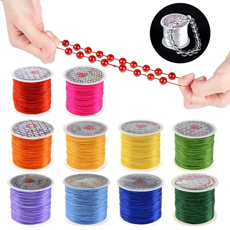 

393"/Roll Strong Elastic Crystal Beading Cord 1mm for Bracelets Stretch Thread String Necklace DIY Jewelry Making Cords Line