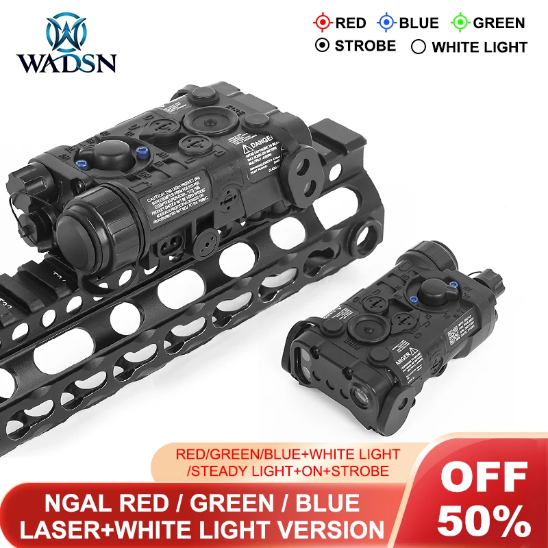 

WADSN Mini L3 NGAL Red/Green/Blue Dot Laser Sight Aiming White Flashlight/Srtobe Picatinny Rail Airsoft Tactical Hunting Switch