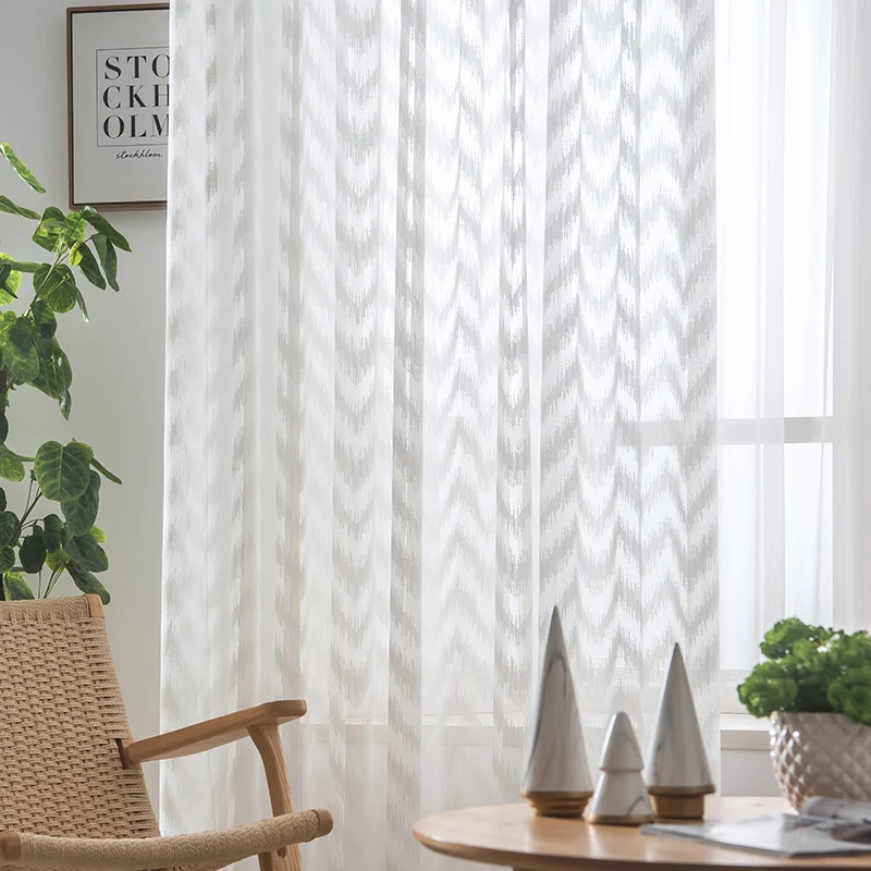 1 панель бохо-шикарные белые прозрачные шторы зеркальная отделка окна для