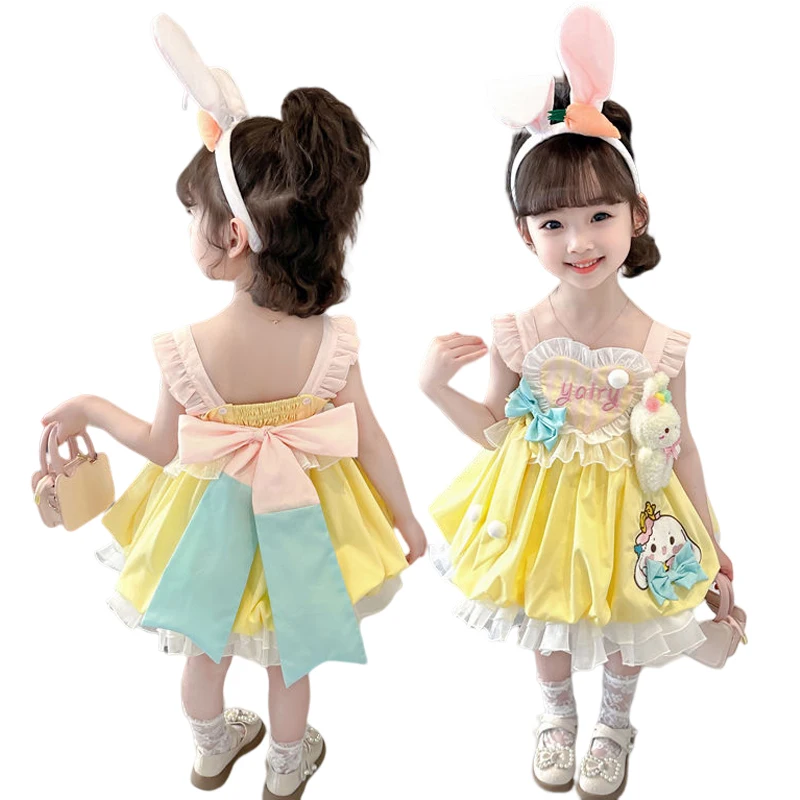

Sanrio Kawaii Cinnamoroll детское летнее мультяшное платье принцессы Лолиты тонкое платье для девочек детская юбка