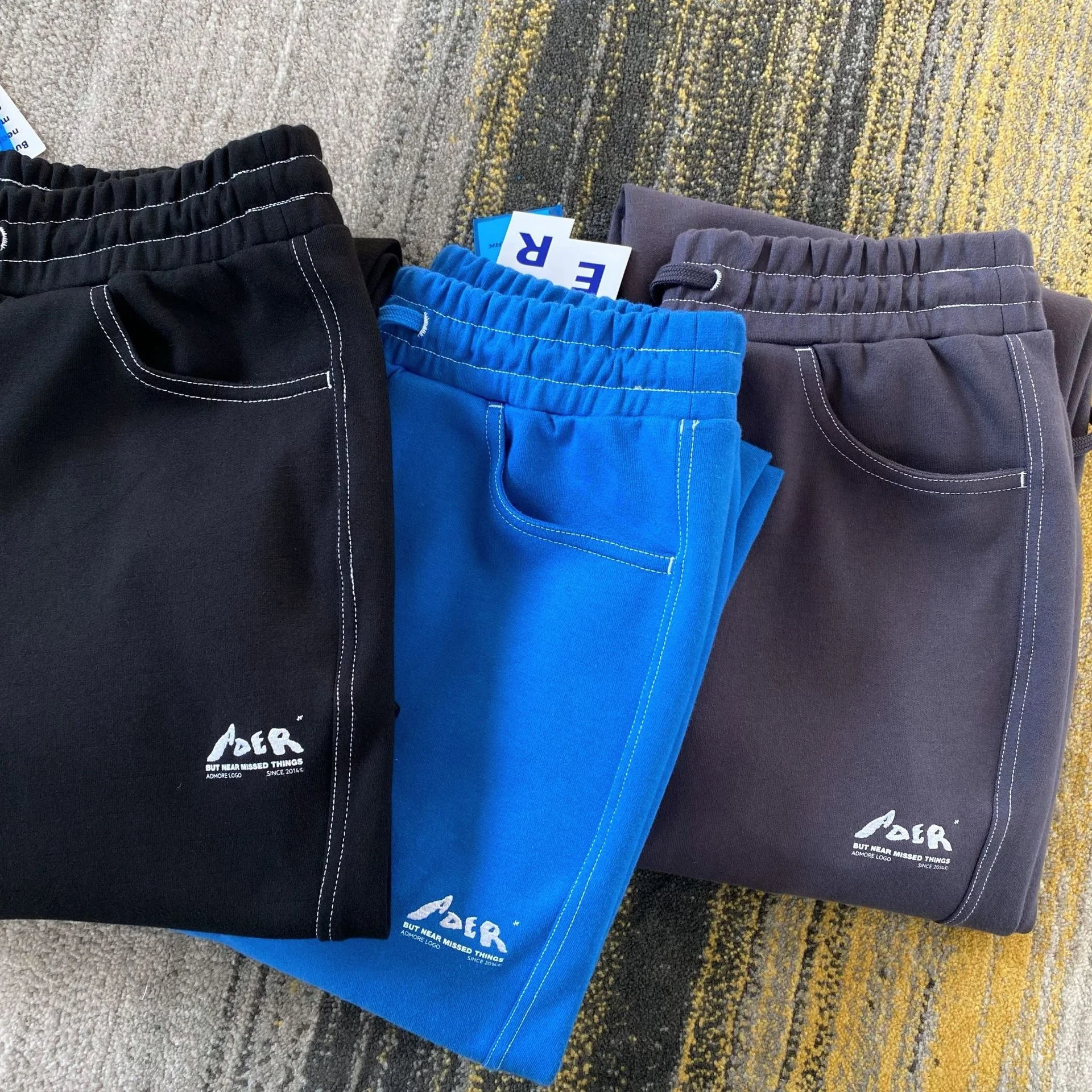 

Men Women 1:1 High-Quality Stitching Heavy Fabric Adererror Pants Drawstring Cargo Overalls Patchwork ADER ERROR Sweatpants