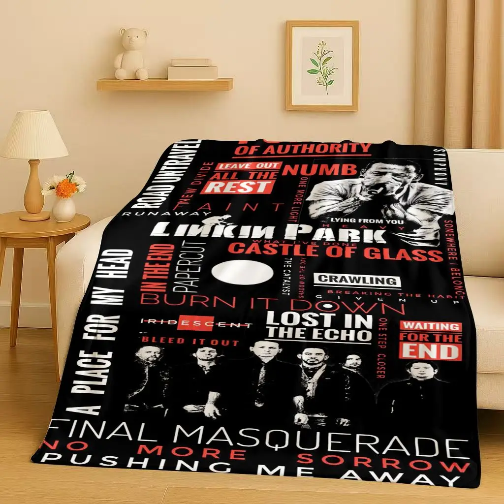 Фото Ретро L-Linkin Park Sign рок-группа музыка фланелевое одеяло, ультрамягкое теплое плюшевое покрывало для дома, спальни, кровати, дивана, кемпинга №4