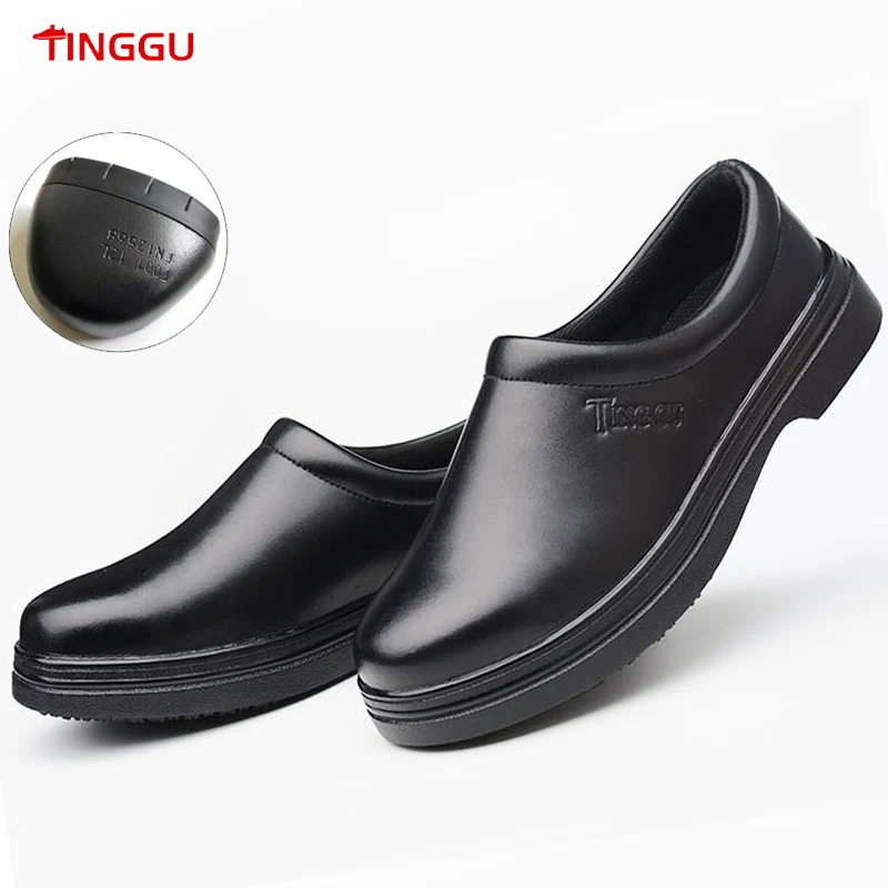 

Мужская Нескользящая рабочая обувь для шеф-повара легкие лоферы для приготовления пищи Водонепроницаемая маслостойкая изоляционная пятнистая микрофибра кожаная обувь