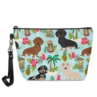 lovely dog pattern print decoration toiletry bag girl women zipper neceser outdoor party storage make up cases