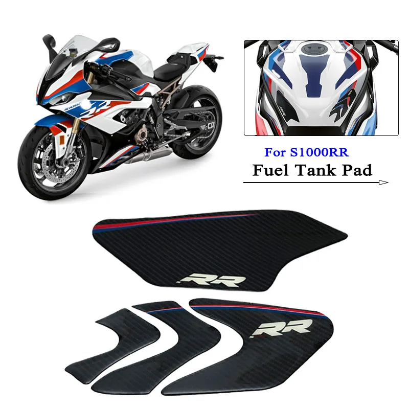 

Motorcycle Left&Right Fuel Tank Pad Kit Sticker Tank Side Oil Gas Cap Cover Protector Fit For BMW S1000RR S1000 RR HP4 S 1000RR
