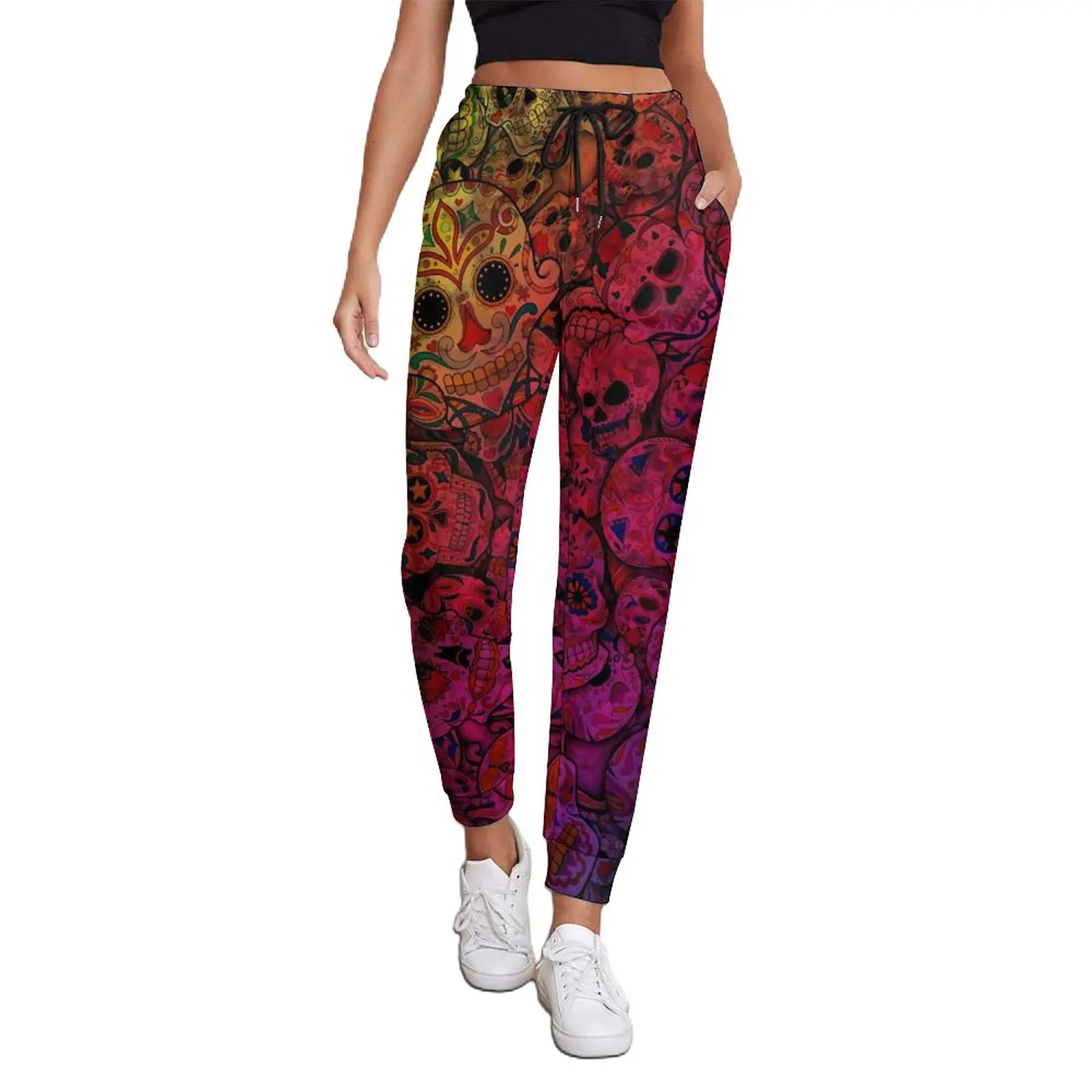 

Женские спортивные брюки с абстрактным принтом, в стиле оверсайз