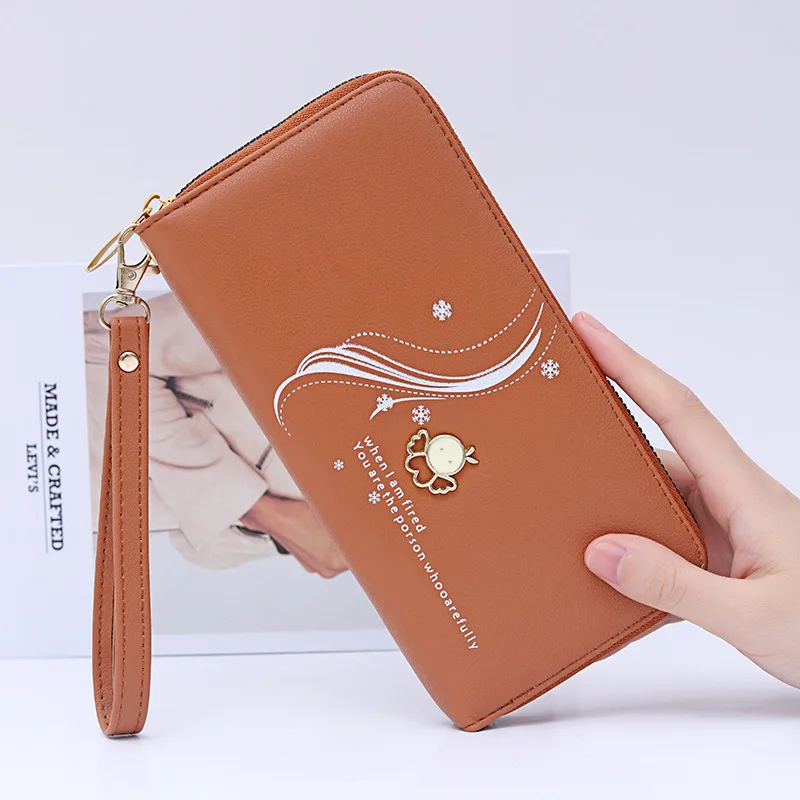 

Long Women's Wallet Female Purses Tassel Coin Purse Card Holder Wallets Double Zipper Pu Leather Clutch Luxury Money Phone Bag