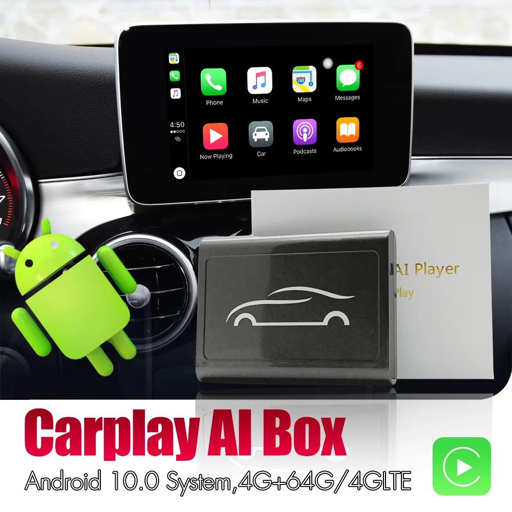 

High Quality Wireless Carplay and Android Auto Box With 4G RAM and 64G ROM, Support Google Online Map/Vedio Player/Youtube...