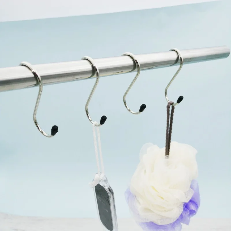 

4pcs Stainless Steel S-Shape Hook Kitchen Bedroom Multi-function Railing S Hanger Hook Clasp Holder Hooks Hanging Storage Tools