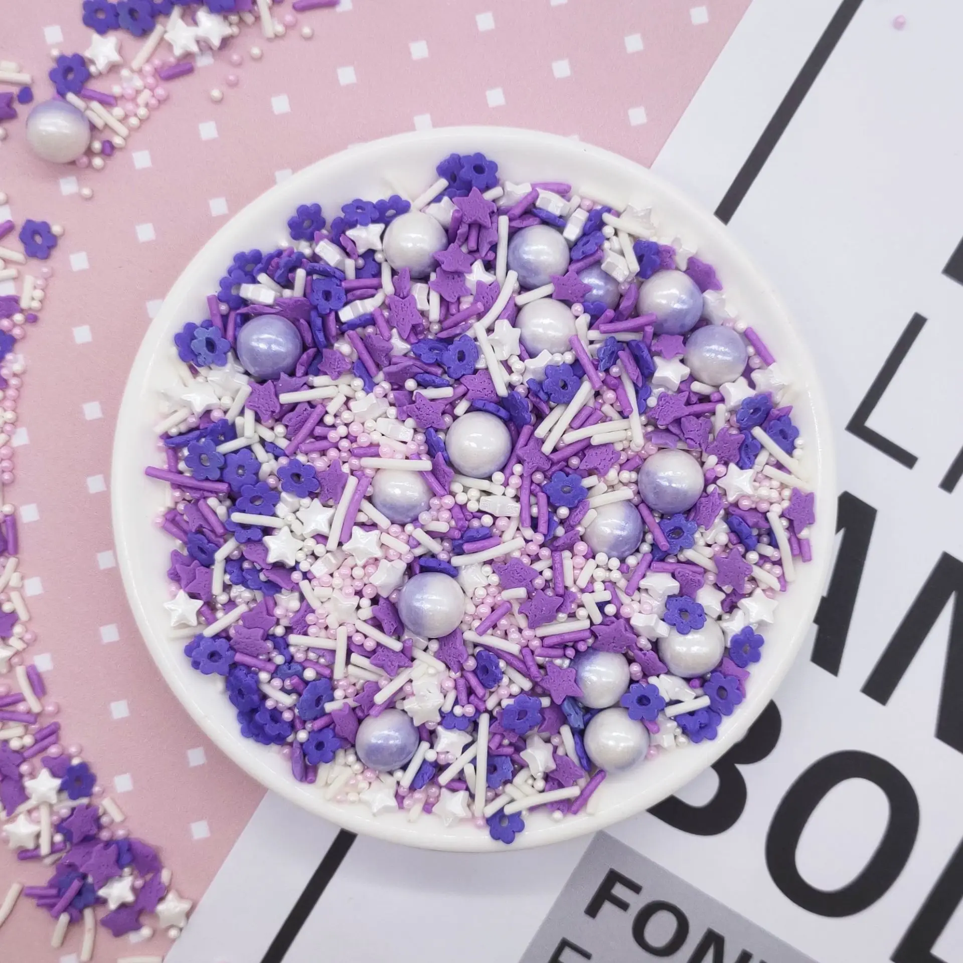 

European And American INS Style Pearl Sugar Fresh Needle Colored Sugar Beads Caitang Cake Baking Decoration Candy