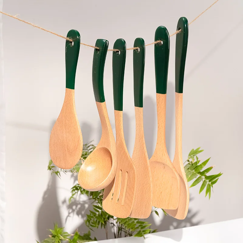 Столовая посуда из натурального бука ложка половник Экономная для супа кухонная