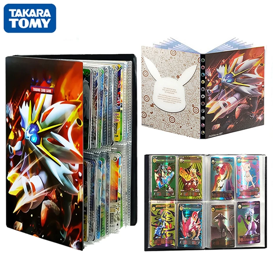 

TAKARA TOMY 240PCS Pokemon Cards Album Book Game Card GX VMAX Capacity Folder Cartoon Anime Solgaleo Binder Holder Toy Kid Gift