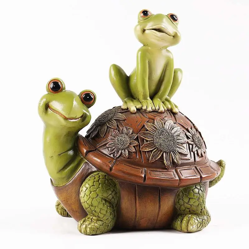 

Garden Resin Decor Realistic Yard Figurine Frog Turtle Cute Resin Craft Ornament Bright Colors Garden Decor Outdoor Statue For