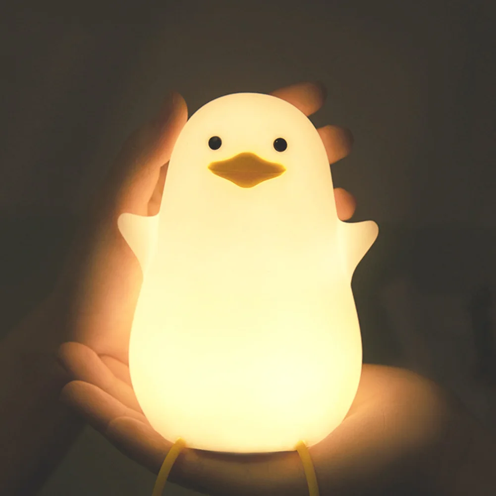 

USB Rechargeable Bedside Night Light Duck Silicone Children's Night Lamp Touch Sensor 2 Bedroom Bedside Lamp For Kids Baby Gift