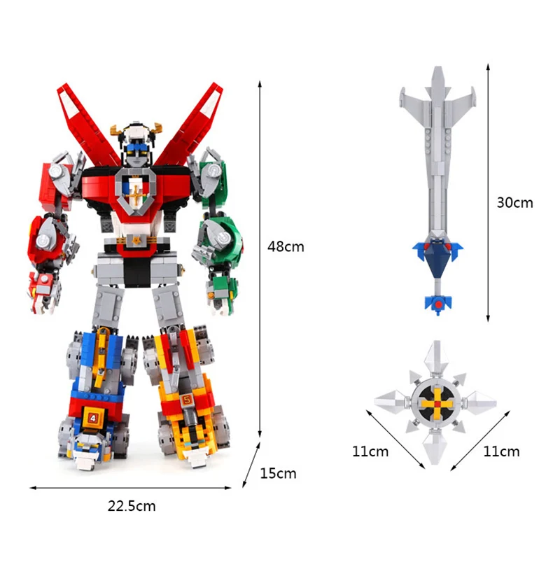 5 in1 Deformable Model Voltron Defender Of The Universe Compatible 21311 16057 Building Blocks Brick Toy Christmas Birthday Gift