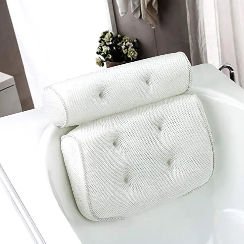 

SPA Non-Slip Bath Pillow With Suction Cups Bathtub Neck Back Support Headrest Pillow Thickened Home Hot Bath Cushion Accersory
