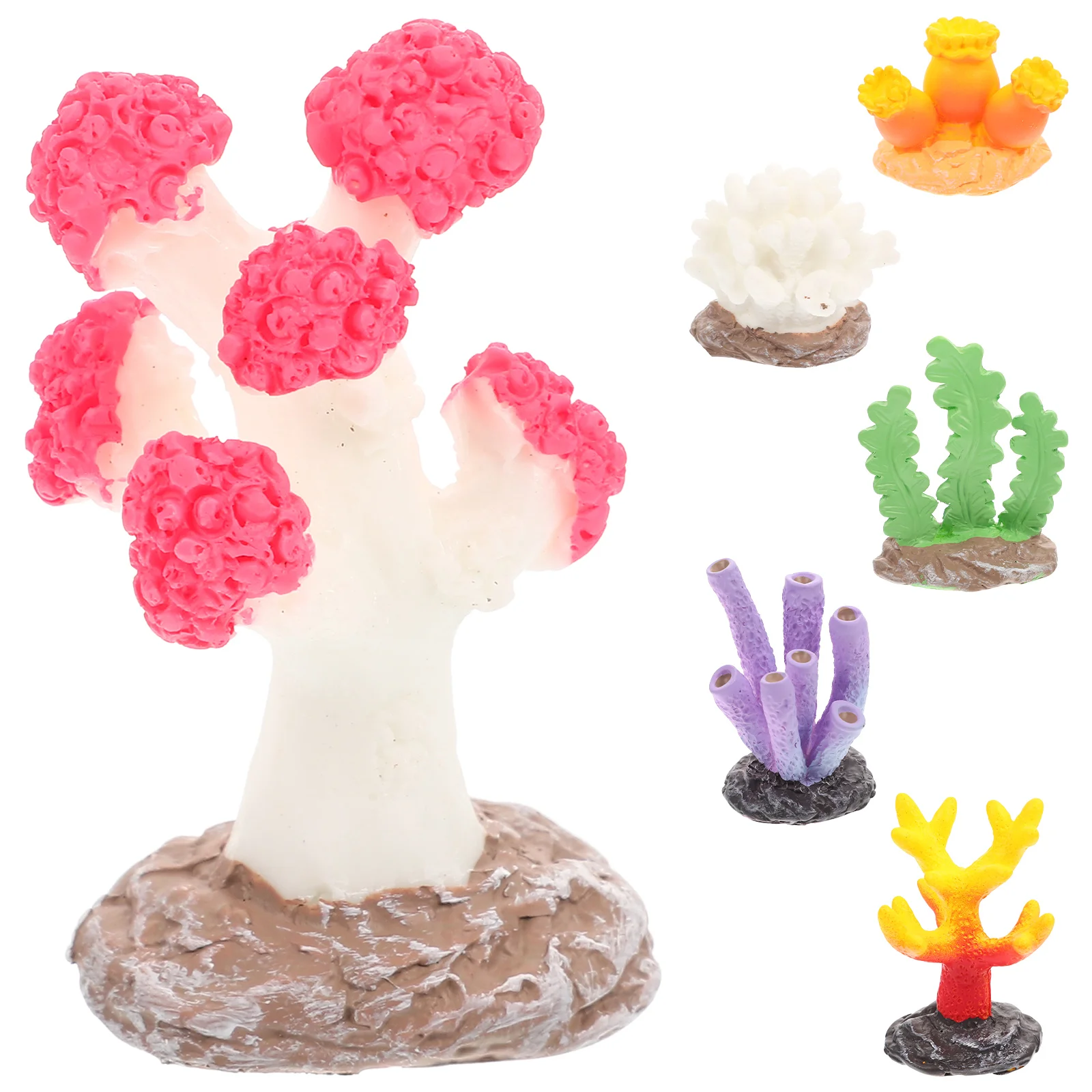 

Coral Reef Decor Aquariumtank Ornament Figurine Supplies Tabletop Desktop Decorative Vivid Delicate Resin