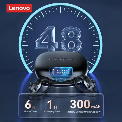 Оригинальные наушники Lenovo LP75 TWS Bluetooth V5.3, беспроводные наушники со светодиодным цифровым дисплеем, водонепроницаемая гарнитура с шумоподавлением, новинка