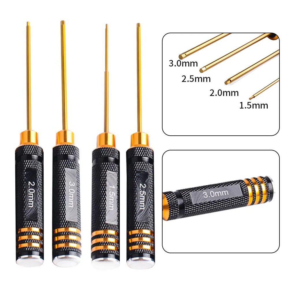 

4pcs 1.5/2.0/2.5/3.0mm Hexagon Screwdriver Set Black Handle For Disassamble Hexagon Screw Hand Tools Repairing Tools