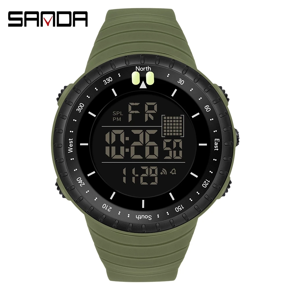 

Brand Digital Watch Men Sport Watches Electronic LED Male Wrist Watch For Men Clock Waterproof Wristwatch SANDA Hours 6071