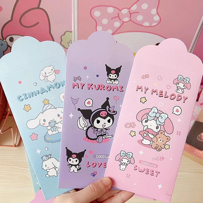 

4Pcs Sanrio Kuromi My Melody Cinnamoroll New Year Red Envelopes Spring Festival Holiday Greeting Lucky Money Pockets Red Pockets