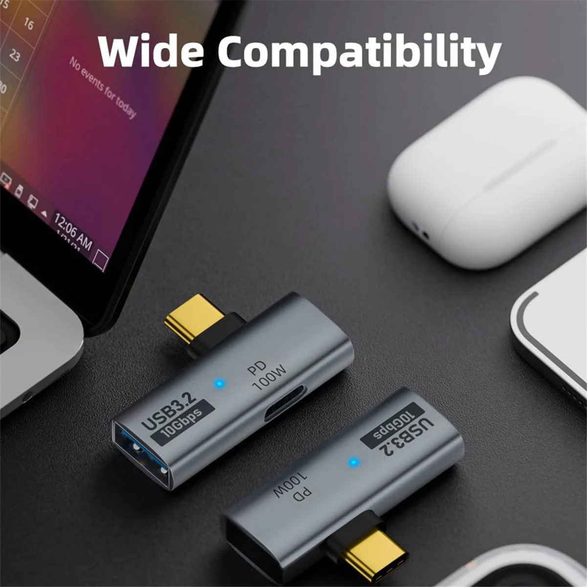 Адаптер 2-в-1 с USB C на 3 2 портом для зарядки 100 Вт OTG-конвертер Thunderbolt 4/3 Rog Ally паровой