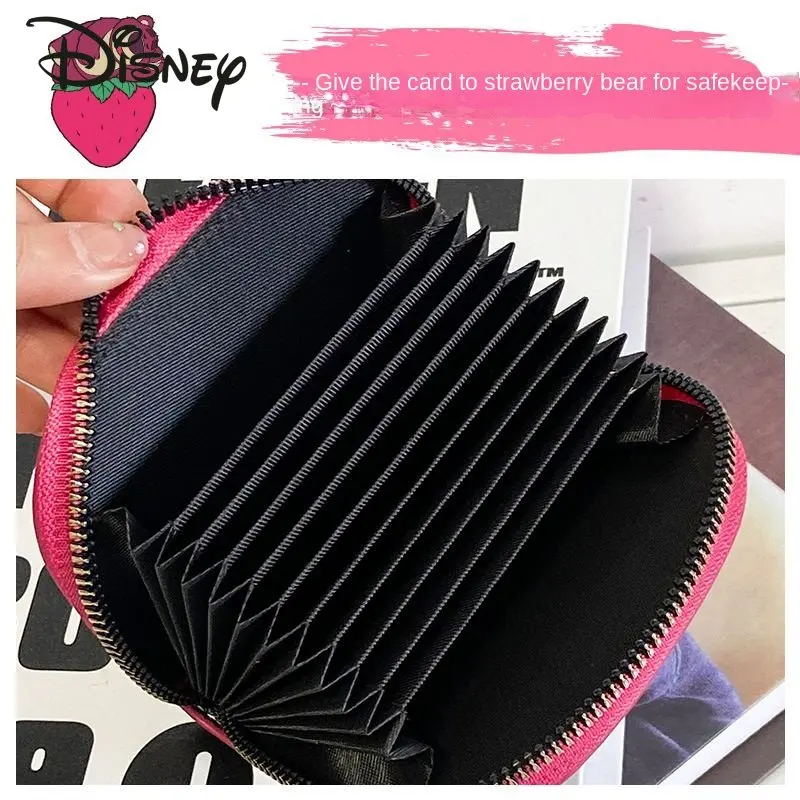Disney Strawberry Bear Fashion Cartoon Driver's License Protector Bank Card Bag Women's Multifunctional Storage Card Case