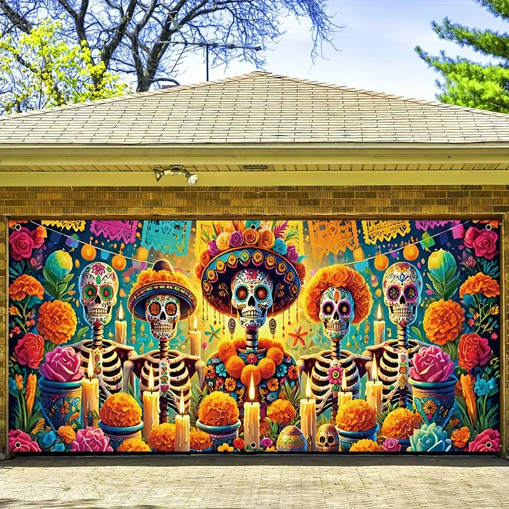 Дневник мертвецов в гараже-яркие цветочные принты с черепом для улицы