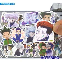 50pcs hunter classic anime mixed comics gon killua hisoka funny cartoon decals laptop phone guitar skateboard bike car stickers